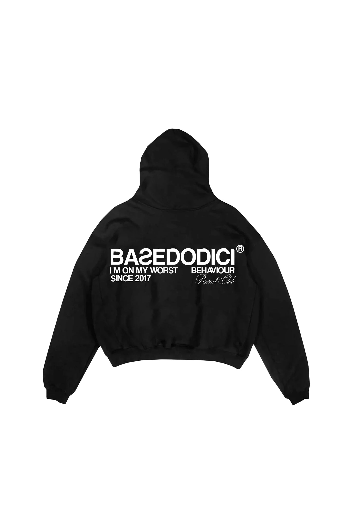 Hoodie boxy  triple logo resort black