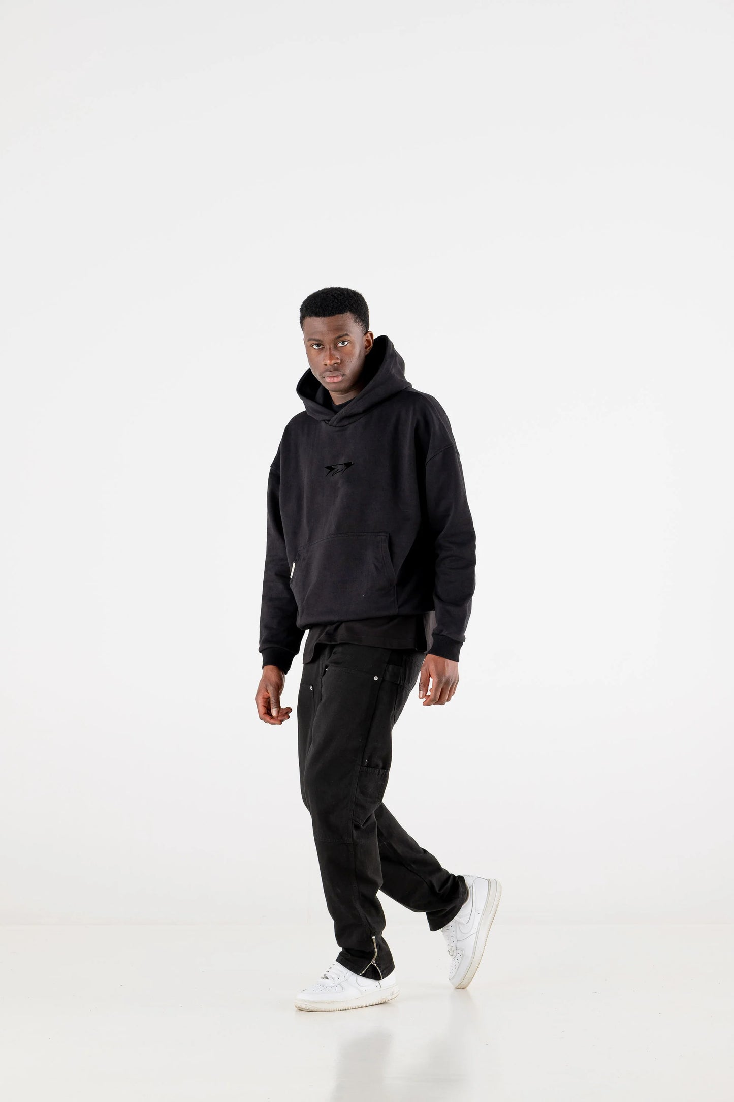 Hoodie boxy  triple logo resort black