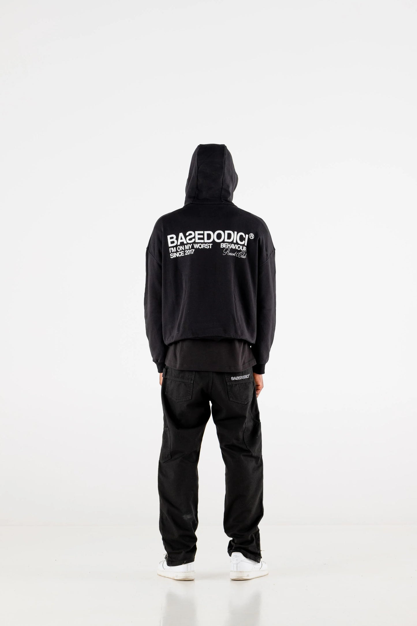 Hoodie boxy  triple logo resort black